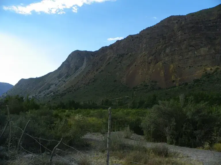 Hills and native scrub in the Cajón del Maipo
