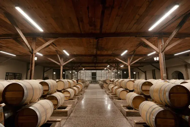 Oak barrels in the Concha y Toro wine centre