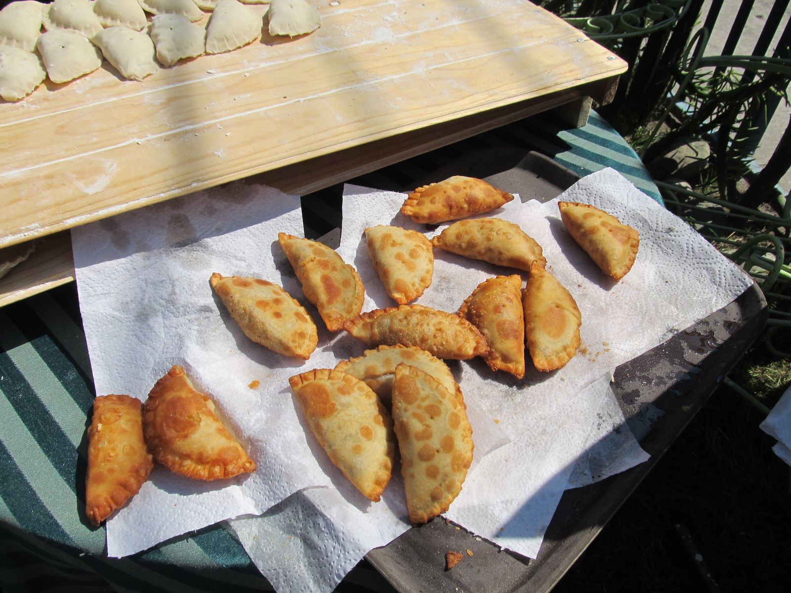 Freshly fried Chilean empanadas