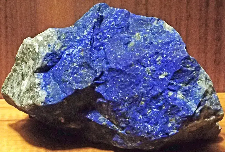 A raw piece of Chilean lapis lazuli from the Flor de los Andes mine