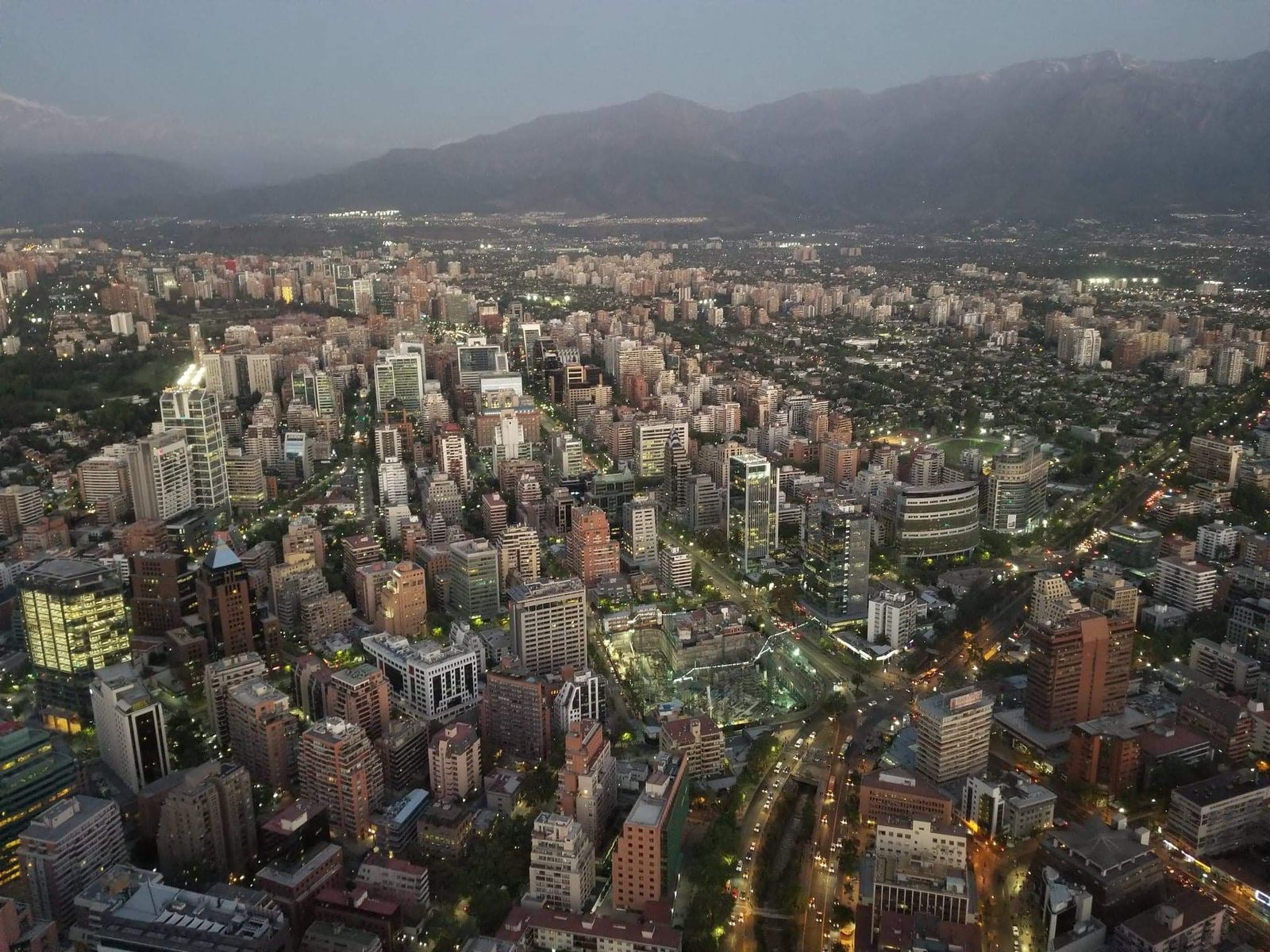 Santiago and the Andes seen from Sky Costanera
